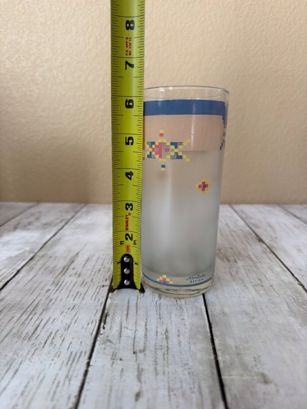 Vintage Noritake Arizona Frosted Glass Tumblers Set of 8 Southwest Santa Fe Azte - Picture 4 of 14